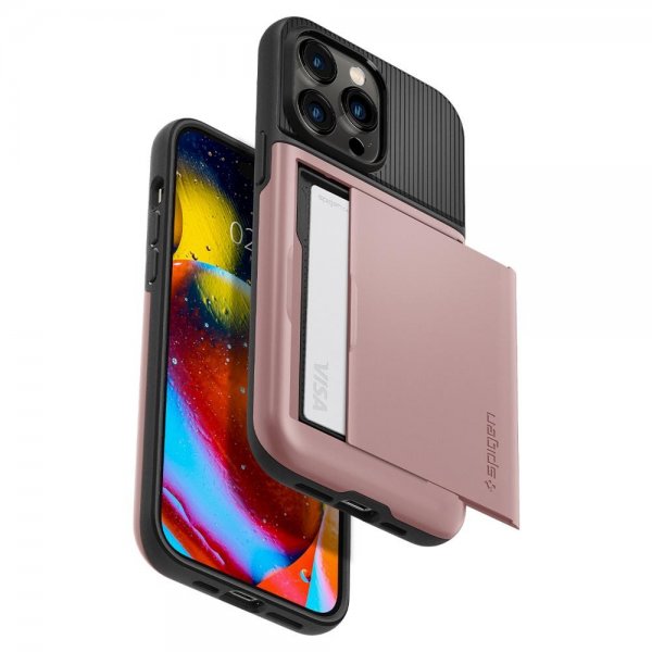 Spigen iPhone 14 Pro Skal Slim Armor CS Rose Gold