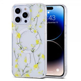 iPhone 14 Pro Skal Spring Series MagSafe Gula Blommor