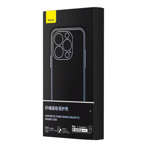 Baseus iPhone 14 Pro Skal Synthetic Fiber MagSafe Svart