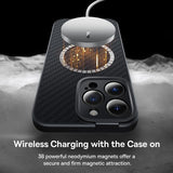Baseus iPhone 14 Pro Skal Synthetic Fiber MagSafe Svart