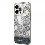 Guess iPhone 14 Pro Skal Toile de Jouy Grå