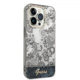 Guess iPhone 14 Pro Skal Toile de Jouy Grå