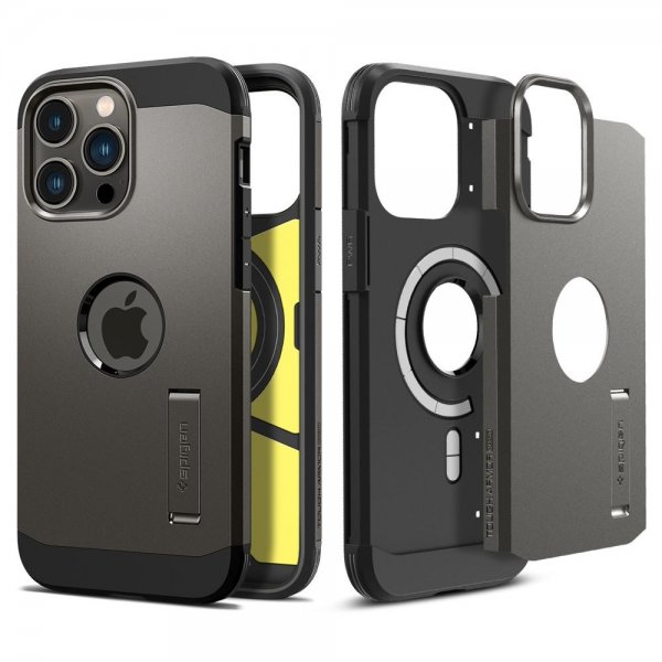 Spigen iPhone 14 Pro Skal Tough Armor MagFit Gunmetal