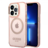 Guess iPhone 14 Pro Skal Translucent MagSafe Rosa
