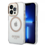 Guess iPhone 14 Pro Skal Transparent MagSafe Guld Transparent
