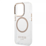 Guess iPhone 14 Pro Skal Transparent MagSafe Guld Transparent