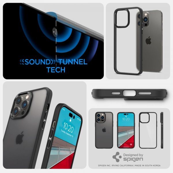 Spigen iPhone 14 Pro Skal Ultra Hybrid Frost Black