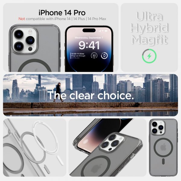 Spigen iPhone 14 Pro Skal Ultra Hybrid MagFit Frost Black