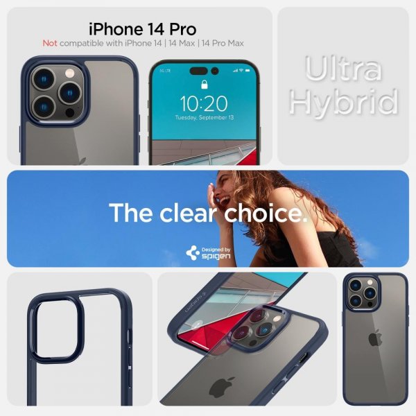 Spigen iPhone 14 Pro Skal Ultra Hybrid Navy Blue
