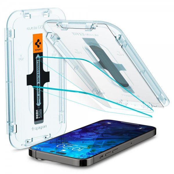 Spigen iPhone 14 Pro Skärmskydd GLAS.tR EZ Fit 2-pack