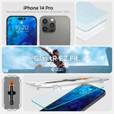 Spigen iPhone 14 Pro Skärmskydd GLAS.tR EZ Fit 2-pack