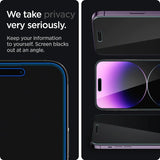Spigen iPhone 14 Pro Skärmskydd GLAS.tR EZ Fit Privacy 2-pack