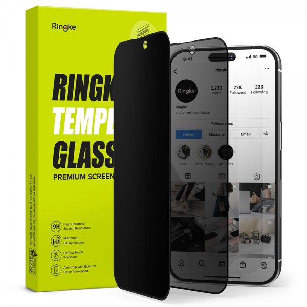 Ringke iPhone 14 Pro Skärmskydd Privacy Glass