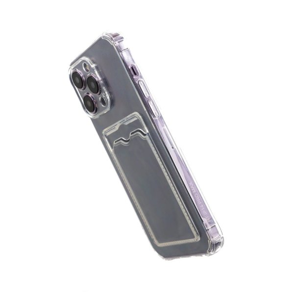 iPhone 14 Pro Skal Korthållare Stöttåligt Transparent