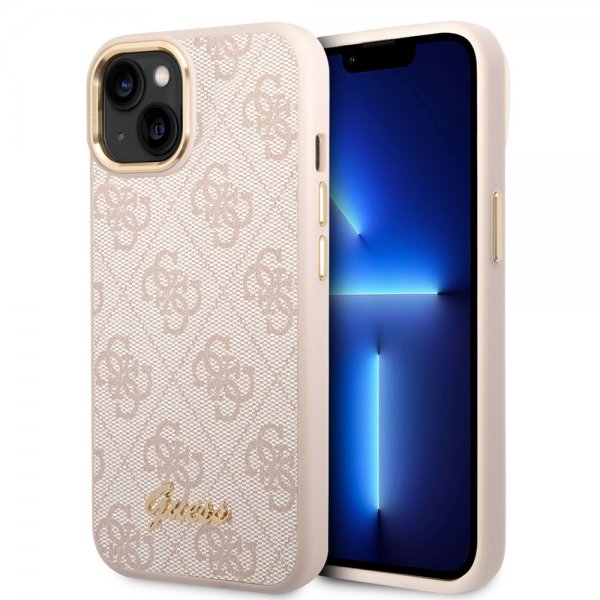 Guess iPhone 13/14/15 Skal 4G Logo Rosa