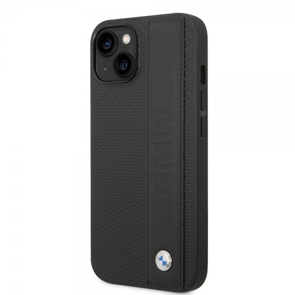 BMW iPhone 14 Skal Big Logo Stripe Svart