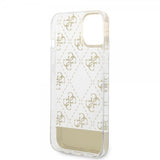 Guess iPhone 14 Skal Bottom Stripe Script Logo Guld