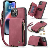 CaseMe iPhone 14 Skal C20 Kortfack Dragkedja Röd