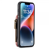 CaseMe iPhone 14 Skal C20 Kortfack Dragkedja Rosa