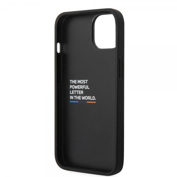 BMW iPhone 14 Skal Carbon Effect Printed Logo Svart