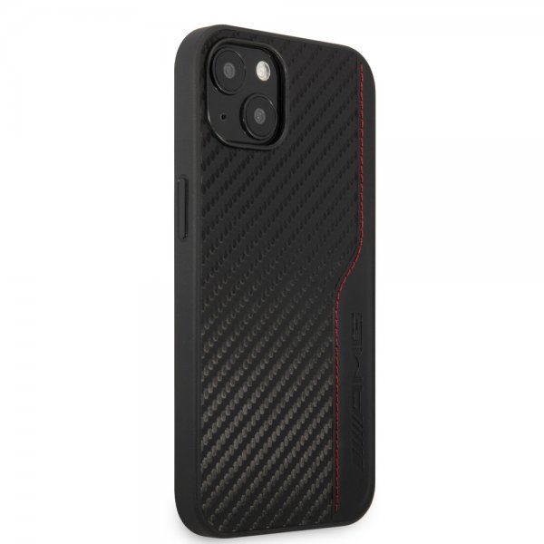 AMG iPhone 14 Skal Carbon Effect Stamped Logo Svart