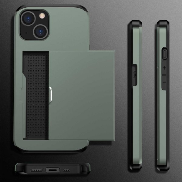 iPhone 14 Skal Card Slide Grön