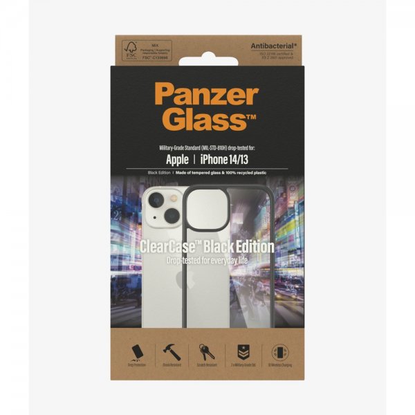 PanzerGlass iPhone 13/iPhone 14 Skal ClearCase Black Edition