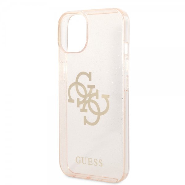Guess iPhone 14 Skal Full Glitter Guld