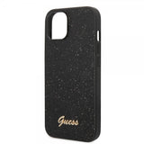 Guess iPhone 14 Skal Glitter Flakes Metal Logo Svart