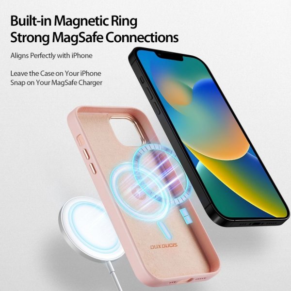 Dux Ducis iPhone 14 Skal Grit Series MagSafe Rosa