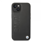 BMW iPhone 14 Skal Hot Stamp Metal Logo Svart
