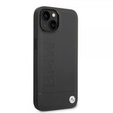 BMW iPhone 14 Skal Hot Stamp Metal Logo Svart