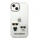 Karl Lagerfeld iPhone 14 Skal Karl & Choupette Gradient Vit