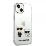 Karl Lagerfeld iPhone 14 Skal Karl & Choupette Gradient Vit
