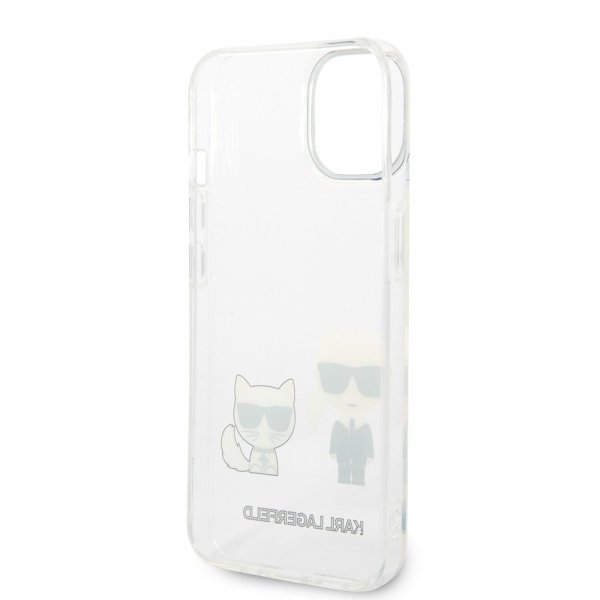 Karl Lagerfeld iPhone 14 Skal Karl & Choupette Gradient Vit