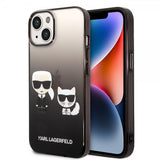 Karl Lagerfeld iPhone 14 Skal Karl & Choupette Gradient Svart