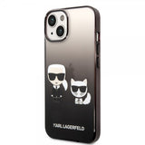 Karl Lagerfeld iPhone 14 Skal Karl & Choupette Gradient Svart