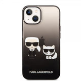 Karl Lagerfeld iPhone 14 Skal Karl & Choupette Gradient Svart