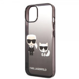 Karl Lagerfeld iPhone 14 Skal Karl & Choupette Gradient Svart