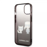 Karl Lagerfeld iPhone 14 Skal Karl & Choupette Gradient Svart