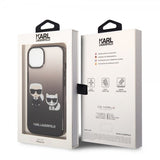 Karl Lagerfeld iPhone 14 Skal Karl & Choupette Gradient Svart