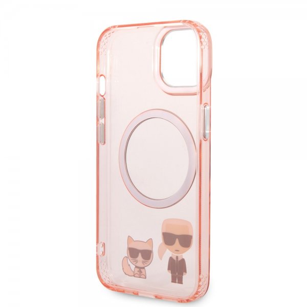 Karl Lagerfeld iPhone 14 Skal Karl & Choupette MagSafe Rosa