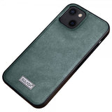 Sulada iPhone 14 Skal Lädertextur Grön