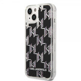 Karl Lagerfeld iPhone 14 Skal Liquid Glitter Monogram Svart
