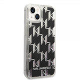 Karl Lagerfeld iPhone 14 Skal Liquid Glitter Monogram Svart