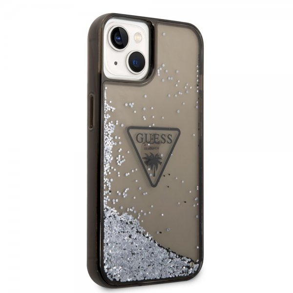 Guess iPhone 14 Skal Liquid Glitter Translucent Svart