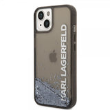 Karl Lagerfeld iPhone 14 Skal Liquid Glitter Translucent Svart