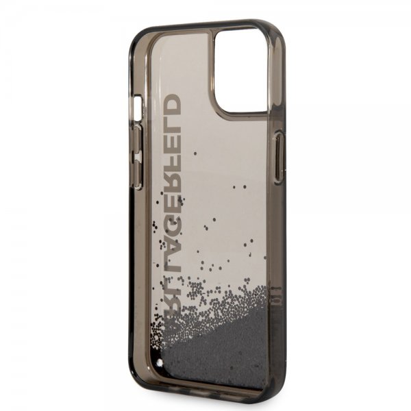 Karl Lagerfeld iPhone 14 Skal Liquid Glitter Translucent Svart