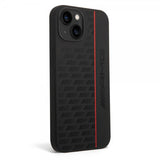AMG iPhone 14 Skal Liquid Silicone Carbon Pattern Svart