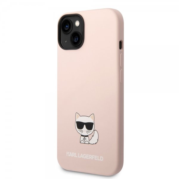 Karl Lagerfeld iPhone 14 Skal Liquid Silicone Choupette Rosa